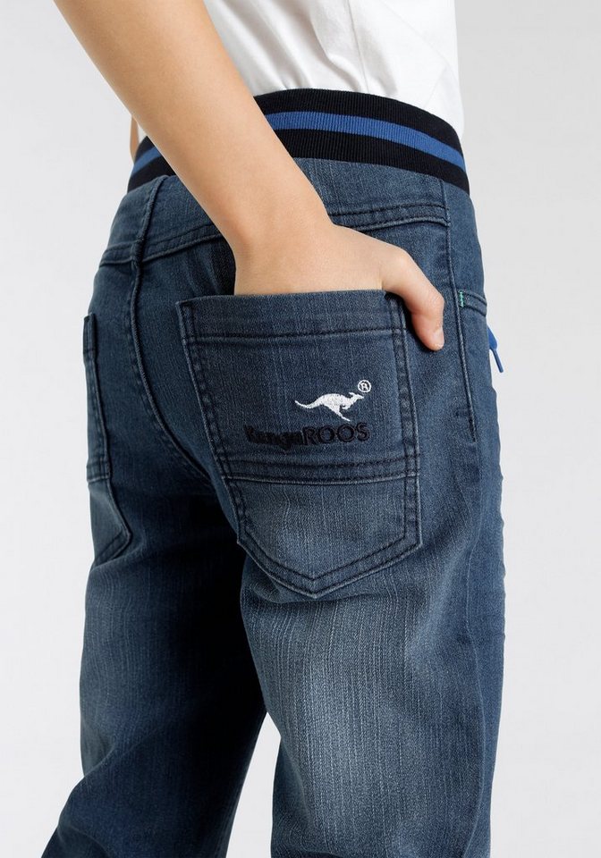 KangaROOS Schlupfjeans, Stretch-Jeans mit schmalem Bein für Jungen schmale Beinform, Used-Waschung, komfortable Leibhöhe – Bild 4 von 5