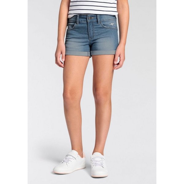 KangaROOS Shorts, Jeans-Shorts mit Stretch für Mädchen, mit Logo-Stickerei