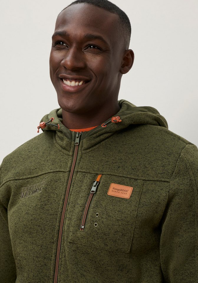 KangaROOS Strickfleecejacke mit Kapuze, mit Brusttasche, Atmungsaktiv – Bild 3 von 5