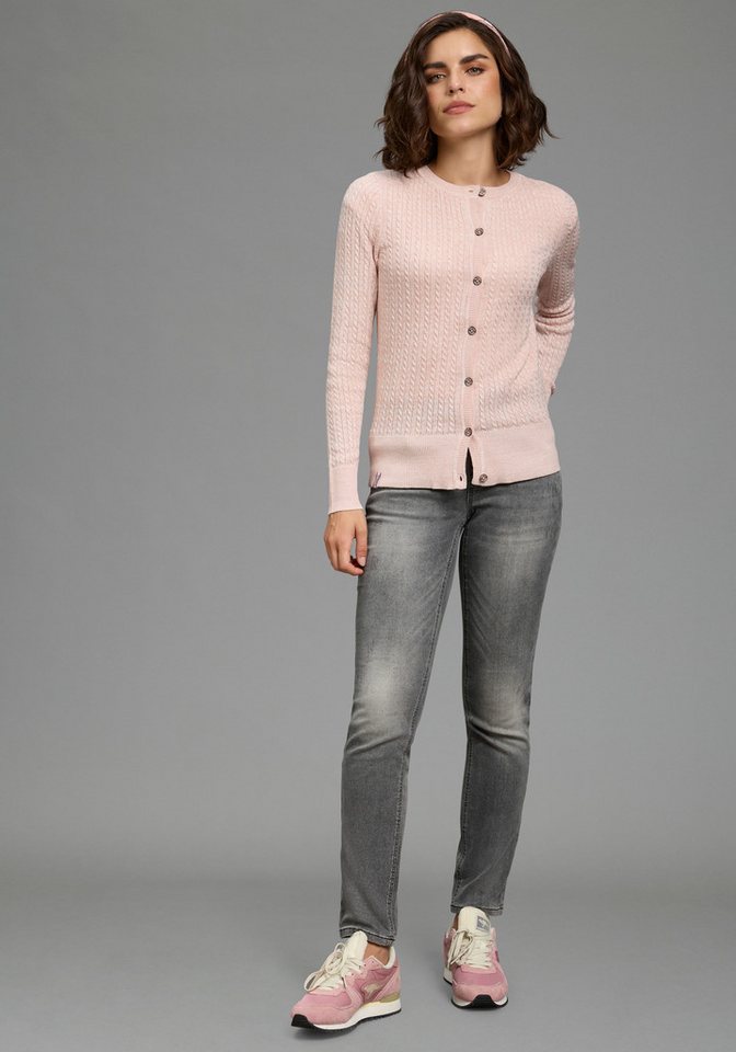 KangaROOS Strickjacke hüftlange Form, figurbetonte Passform, aus Feinstrick und Strick – Bild 5 von 5