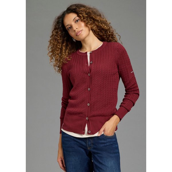 KangaROOS Strickjacke hüftlange Form, figurbetonte Passform, aus Feinstrick und Strick