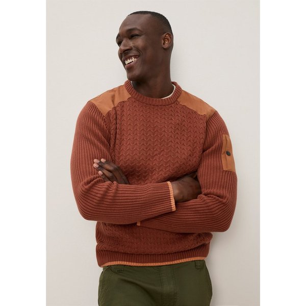 KangaROOS Strickpullover mit Rundhalsausschnitt, WEbpatches, Regular Fit