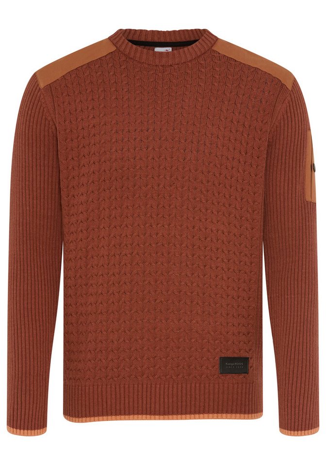 KangaROOS Strickpullover mit Rundhalsausschnitt, WEbpatches, Regular Fit – Bild 5 von 5