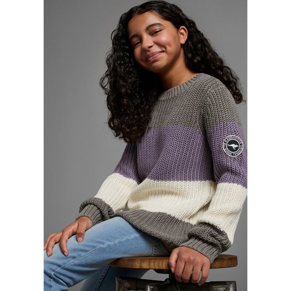 KangaROOS Strickpullover Ringelpullover mit Logo auf dem Ärmel