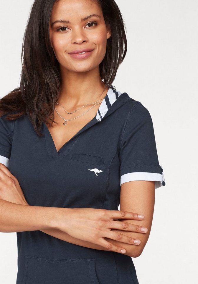 KangaROOS Sweatkleid in Longform, aus Baumwoll-Sweatqualität, mit Kängurutasche – Bild 3 von 5