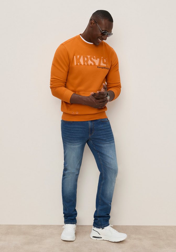 KangaROOS Sweatshirt 3D Druck, gedecktes Orange, aus Baumwolle und Polyester – Bild 4 von 5