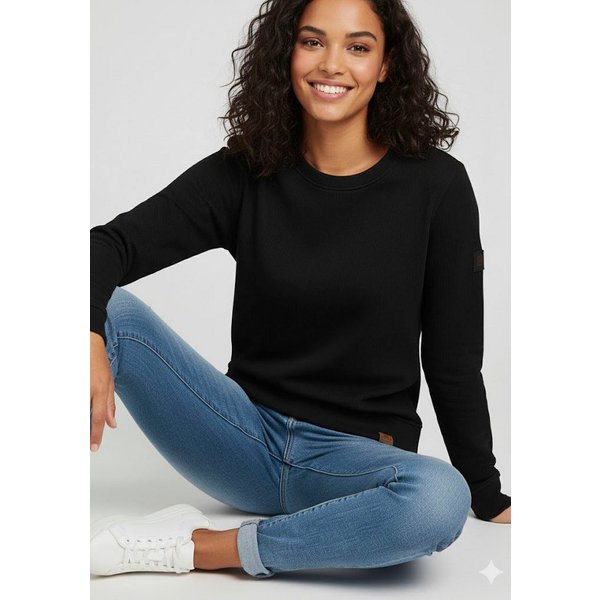 KangaROOS Sweatshirt Langarm, figurbetonter Schnitt, unifarben, Rundhalsausschnitt