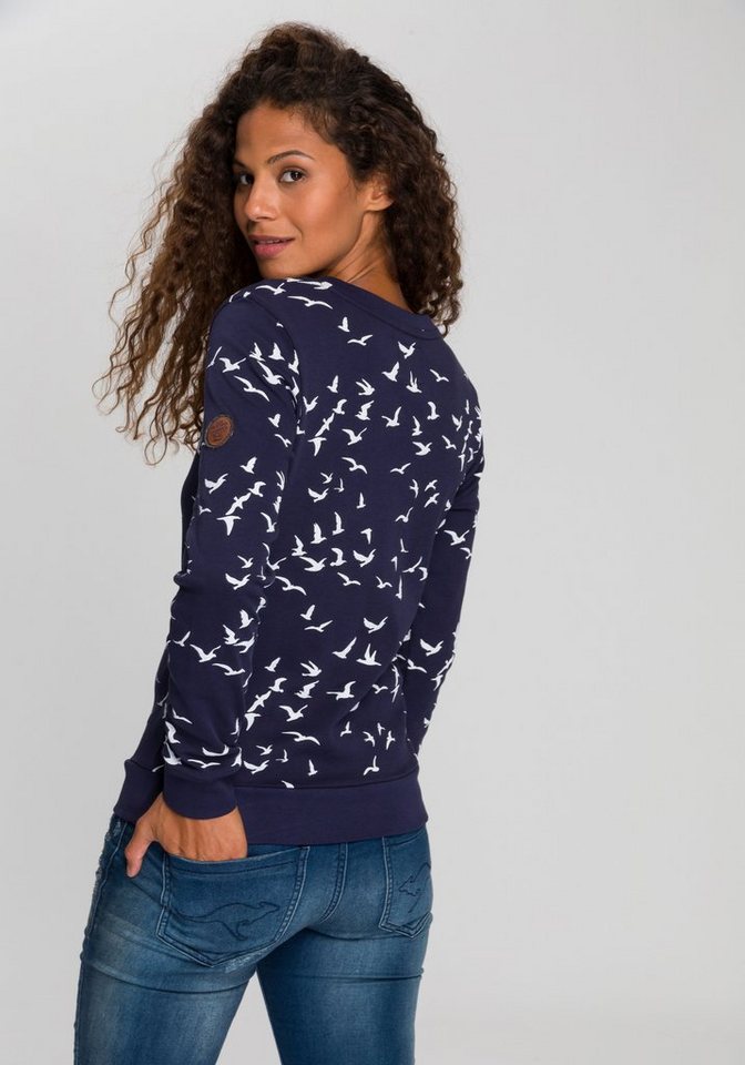 KangaROOS Sweatshirt Langarm, figurumspielender Schnitt, bedruckt, Rundhalsausschnitt – Bild 2 von 5