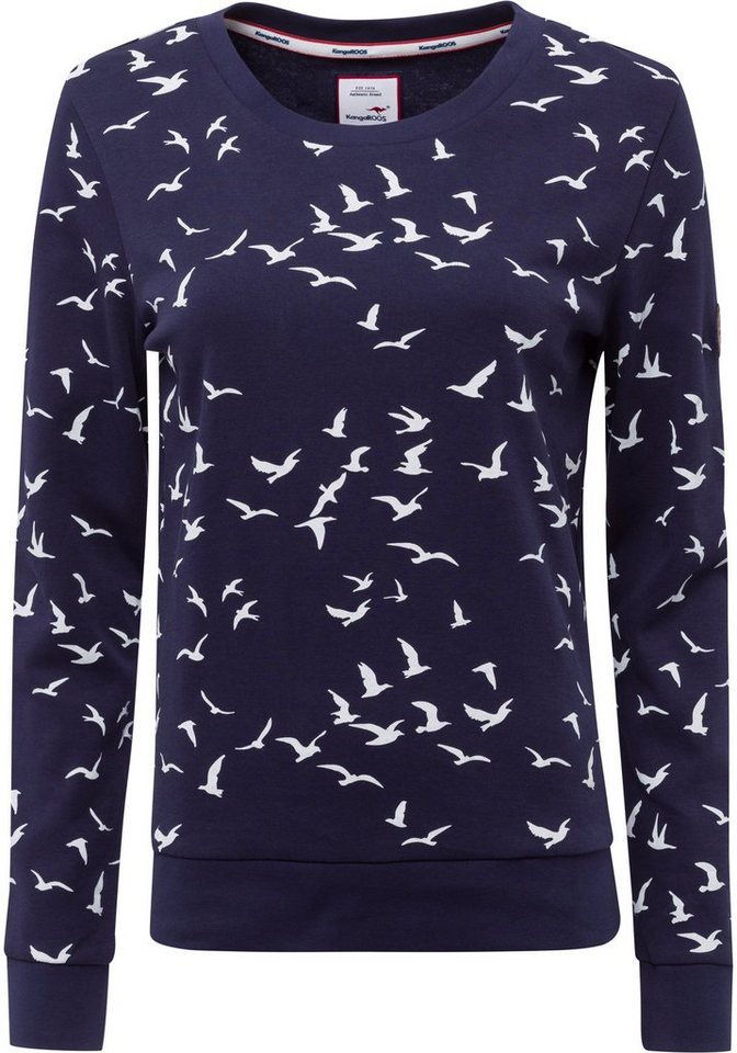 KangaROOS Sweatshirt Langarm, figurumspielender Schnitt, bedruckt, Rundhalsausschnitt – Bild 5 von 5