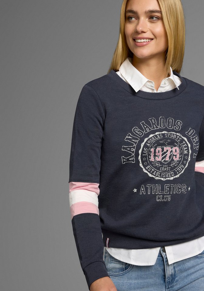 KangaROOS Sweatshirt Langarm, figurumschmeichelnde Passform, bedruckte Optik – Bild 4 von 5