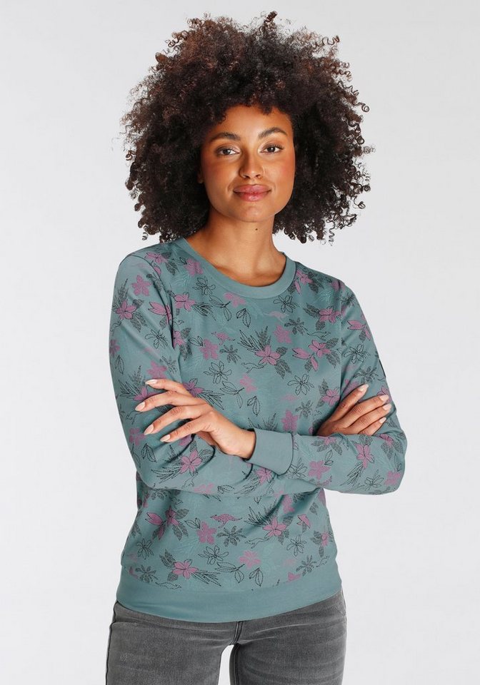 KangaROOS Sweatshirt Langarm, lässiger Schnitt, geblümtes Muster, Rundhalsausschnitt – Bild 2 von 5