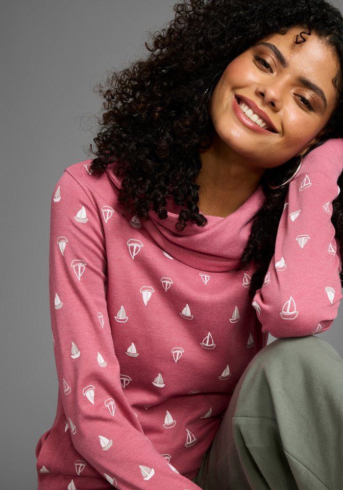 KangaROOS Sweatshirt Langarm mit Daumenlöchern, figurbetonter Schnitt, Schlauchkragen – Bild 3 von 5
