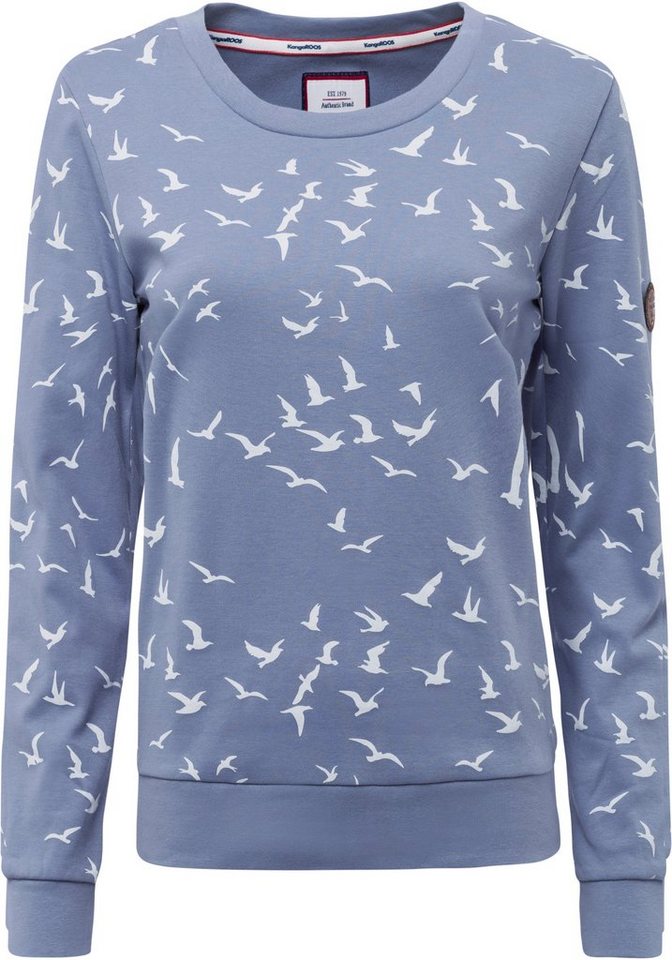 KangaROOS Sweatshirt Langarm, figurumspielender Schnitt, bedruckt, Rundhalsausschnitt – Bild 4 von 5