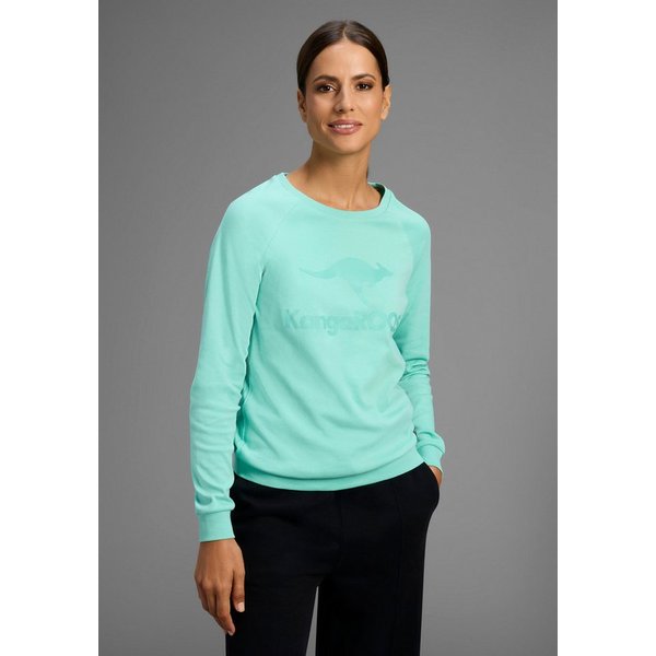 KangaROOS Sweatshirt mit Rundhalsausschnitt, Langarm, aus Baumwolle, bequeme Passform