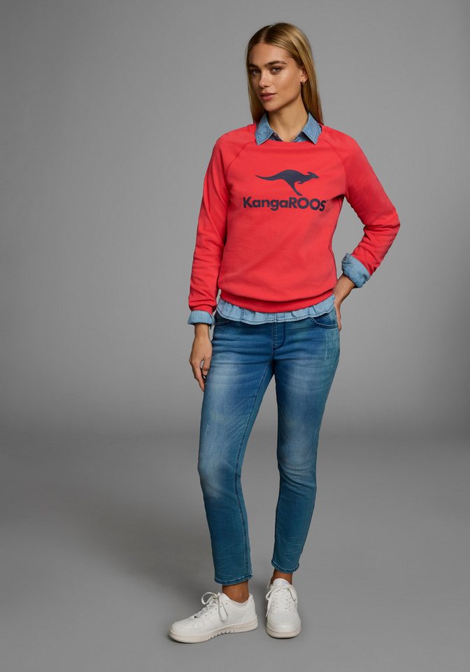 KangaROOS Sweatshirt mit Rundhalsausschnitt, Langarm, aus Baumwolle, bequeme Passform – Bild 4 von 5