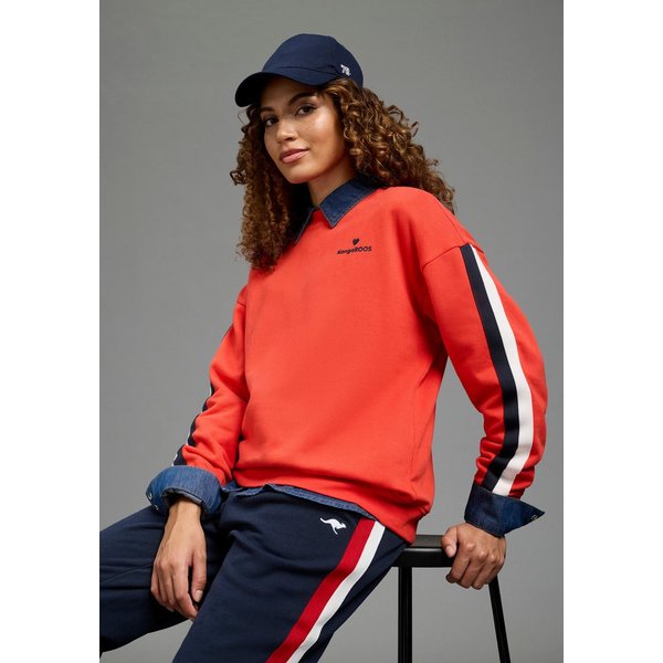 KangaROOS Sweatshirt mit Rundhalsausschnitt, aus Baumwolle und Polyester, weite Passform