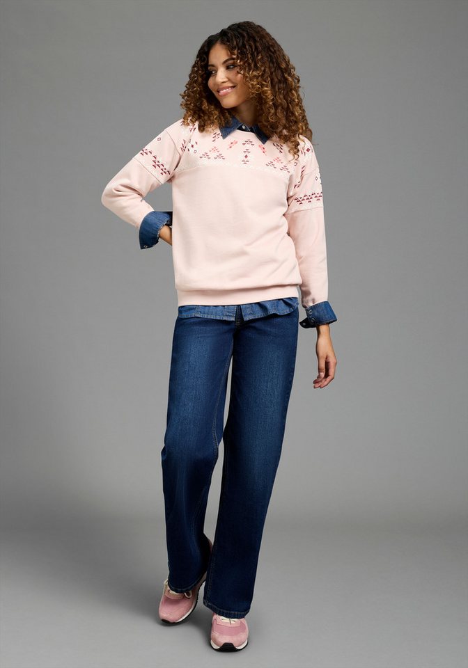 KangaROOS Sweatshirt Oversize-Passform, mit Rundhals, hüftbedeckende Länge – Bild 4 von 5