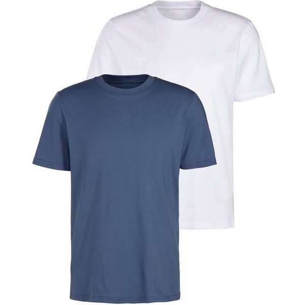 KangaROOS T-Shirt (2er-Pack) Freizeitshirt mit Kurzarm, Rundhals aus reine Baumwolle
