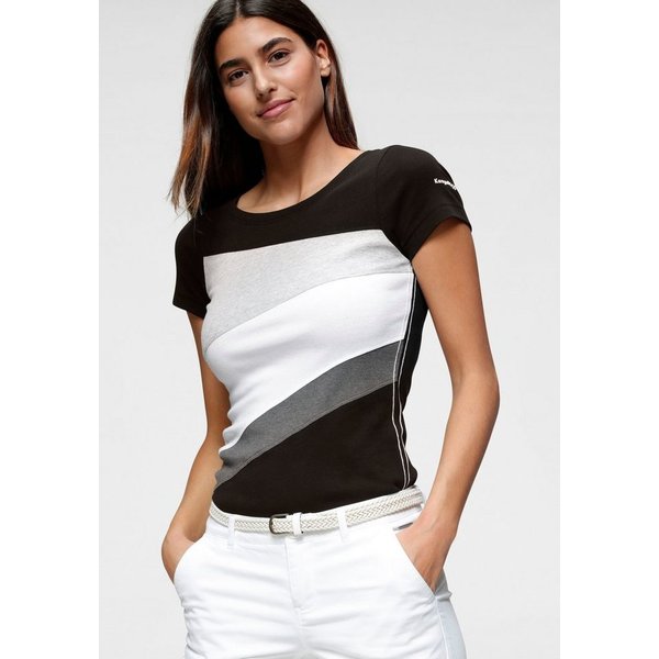 KangaROOS T-Shirt Kurzarm, sehr figurbetont, Colourblocking-Optik