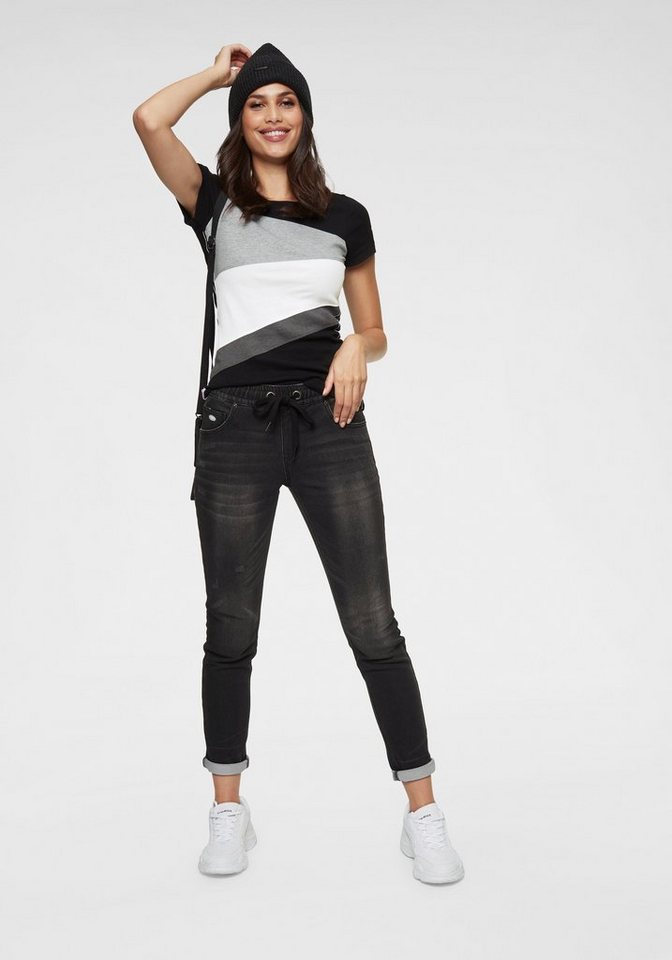 KangaROOS T-Shirt Kurzarm, sehr figurbetont, Colourblocking-Optik – Bild 4 von 5