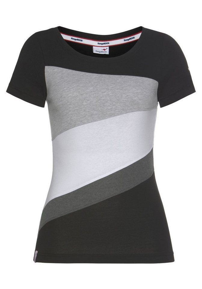 KangaROOS T-Shirt Kurzarm, sehr figurbetont, Colourblocking-Optik – Bild 5 von 5