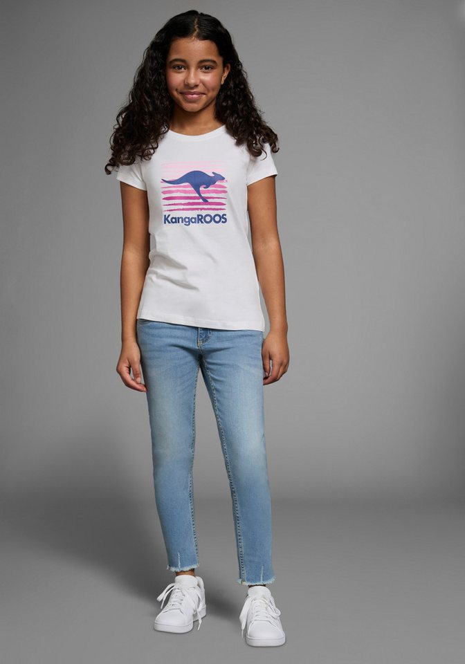 KangaROOS T-Shirt Kurzarm, taillierter Schnitt, mit Logodruck, Rundhalsausschnitt – Bild 4 von 5