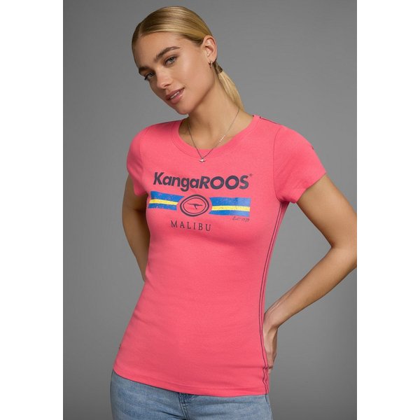 KangaROOS T-Shirt Kurzarm, unifarben und bedruckt, Rundhalsausschnitt