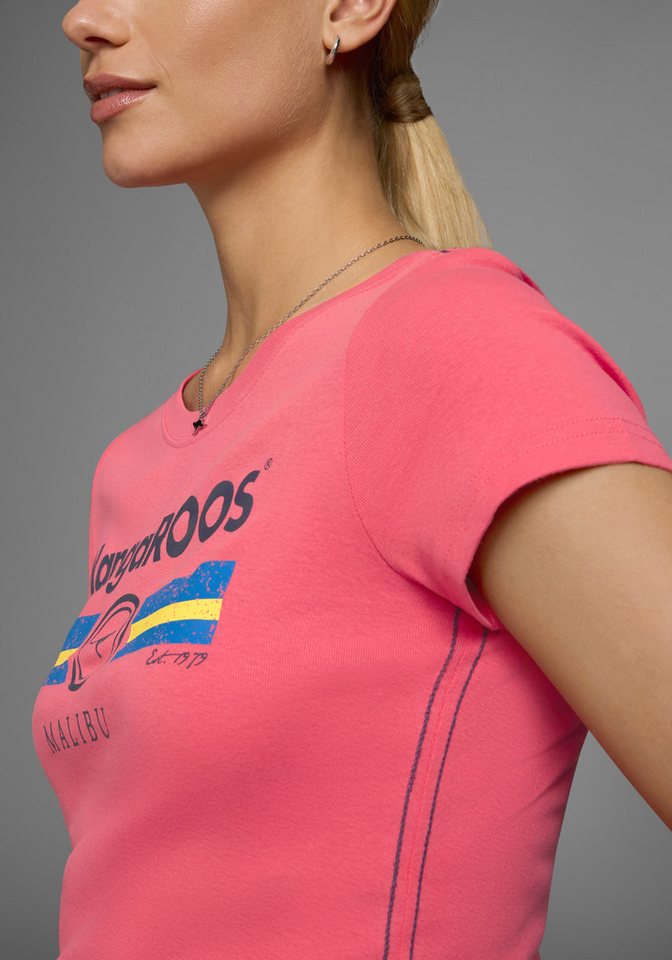 KangaROOS T-Shirt Kurzarm, unifarben und bedruckt, Rundhalsausschnitt – Bild 5 von 5