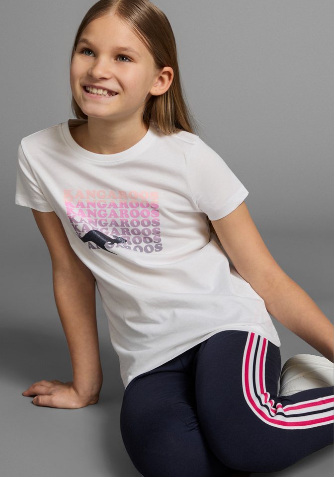 KangaROOS T-Shirt Kurzarm, taillierter Schnitt, mit Glitzerdruck – Bild 3 von 5