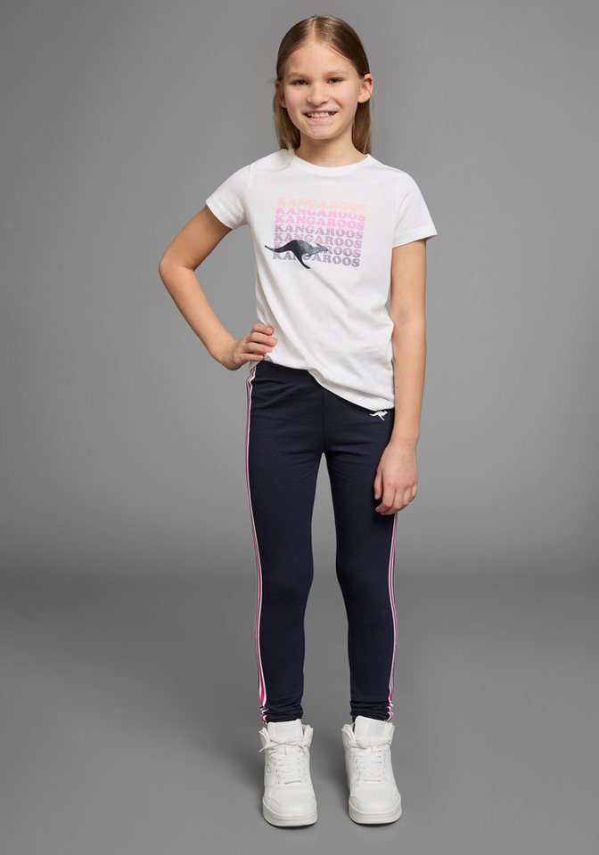KangaROOS T-Shirt Kurzarm, taillierter Schnitt, mit Glitzerdruck – Bild 4 von 5