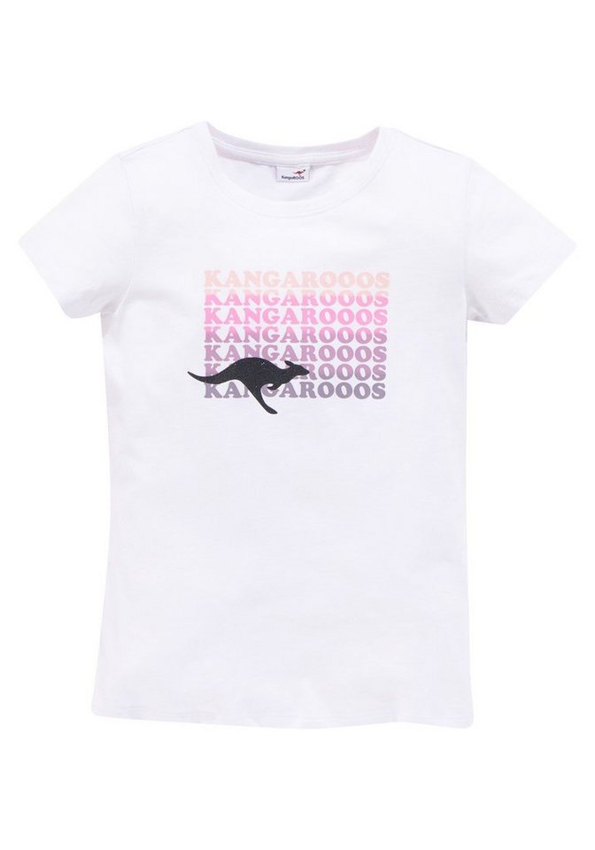 KangaROOS T-Shirt Kurzarm, taillierter Schnitt, mit Glitzerdruck – Bild 5 von 5