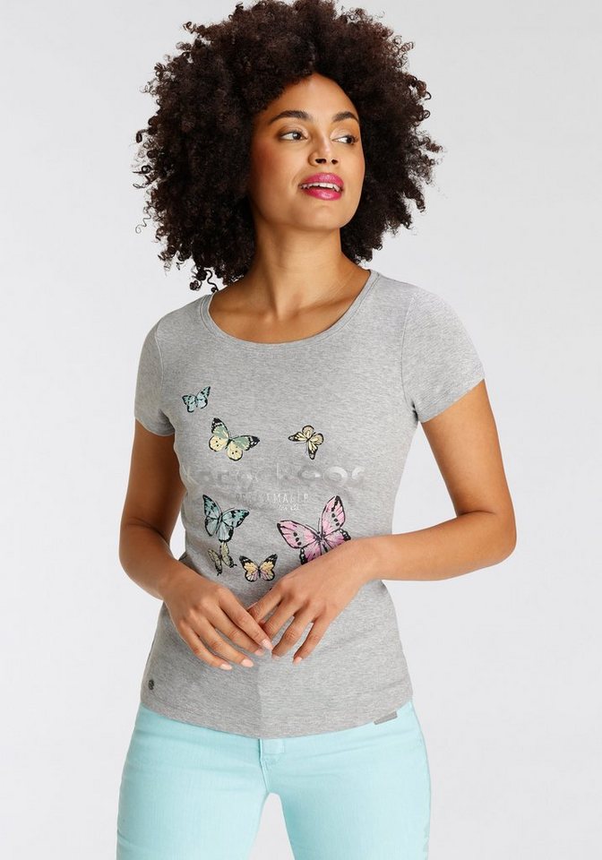 KangaROOS T-Shirt Kurzarm, körpernahe Passform, aus Rippware – Bild 2 von 5