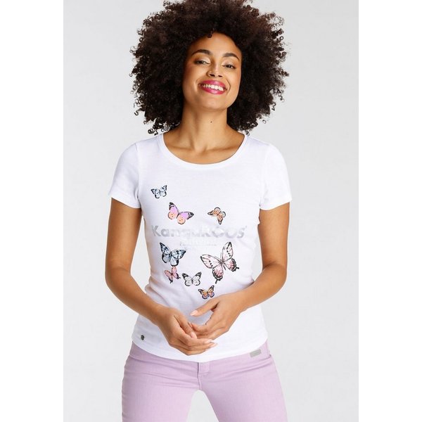 KangaROOS T-Shirt Kurzarm, körpernahe Passform, aus Rippware