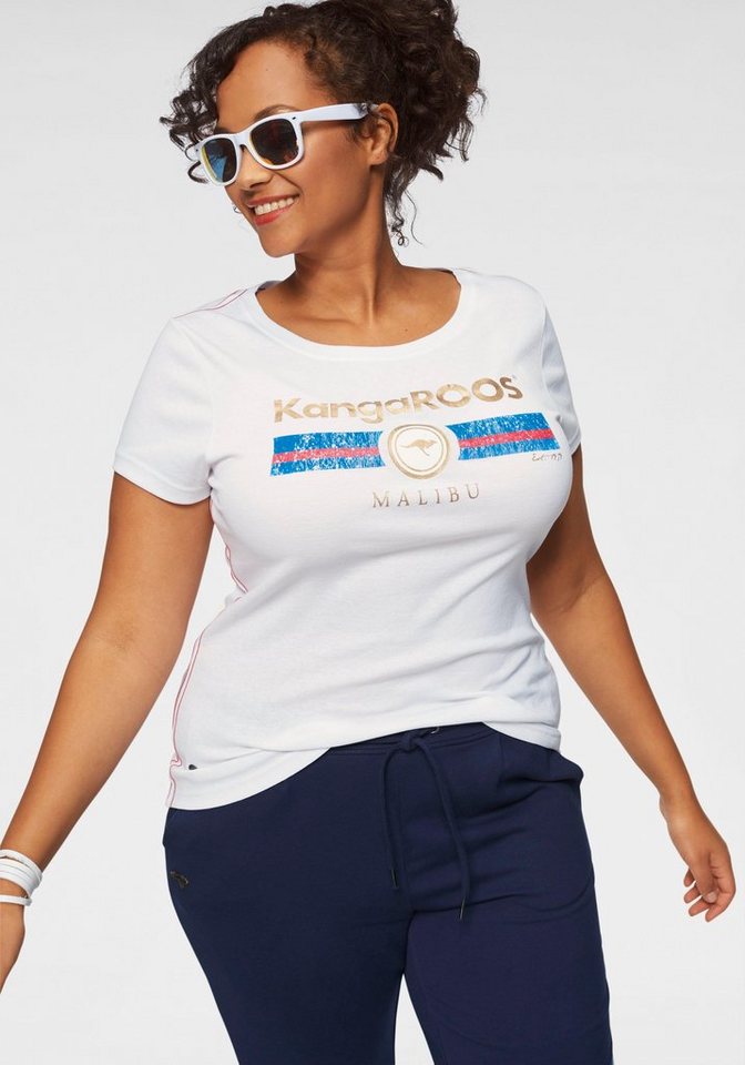 KangaROOS T-Shirt Kurzarm, unifarben und bedruckt, Rundhalsausschnitt – Bild 3 von 5