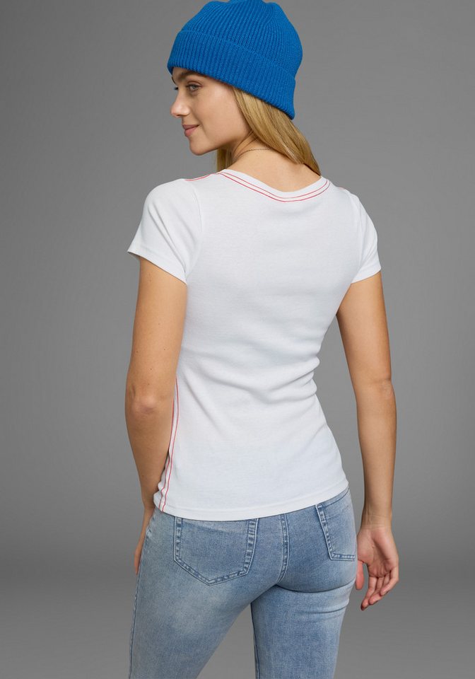KangaROOS T-Shirt Kurzarm, unifarben und bedruckt, Rundhalsausschnitt – Bild 5 von 5