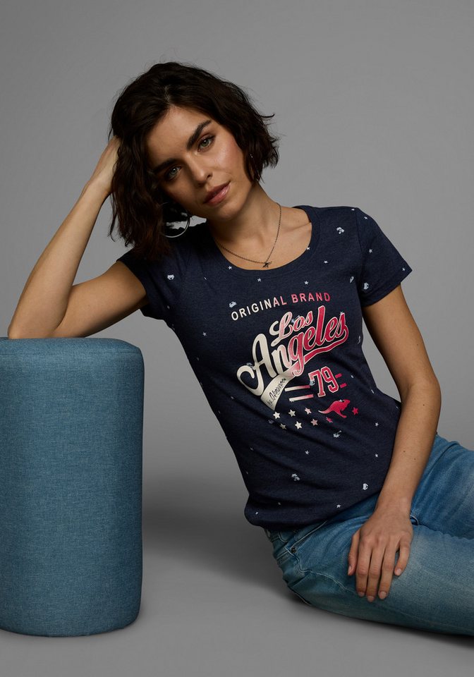 KangaROOS T-Shirt Kurzarm, figurbetonte Passform, aus 100% Baumwolle – Bild 4 von 5