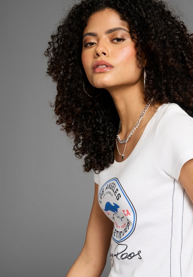KangaROOS T-Shirt Kurzarm, sehr figurbetont, im Vintage-Design, Rundhalsausschnitt – Bild 3 von 5