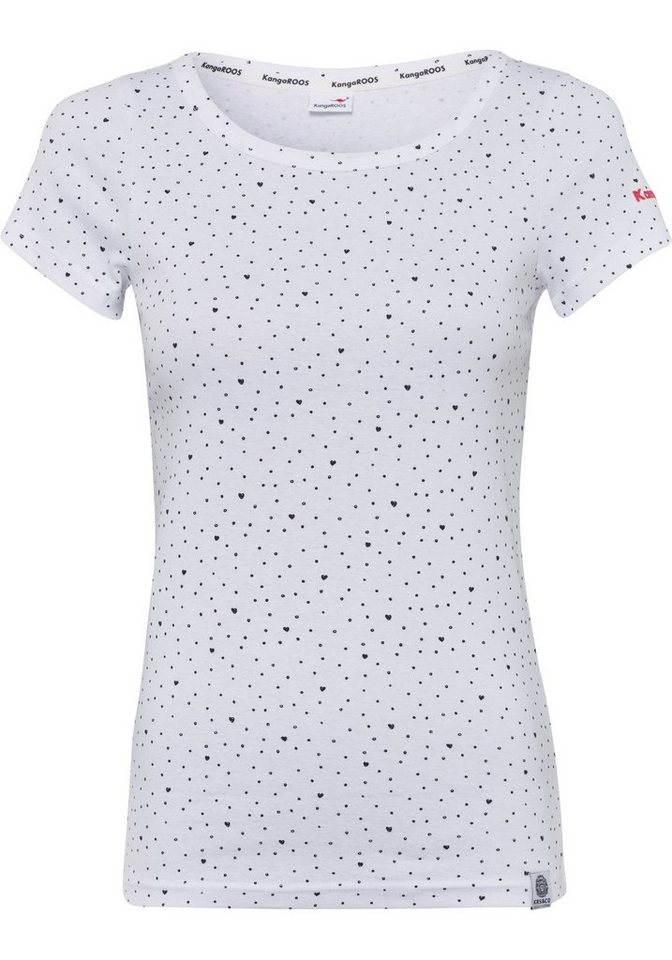 KangaROOS T-Shirt Kurzarm, elastische Rippware, mit Herz-Muster, Rundhalsausschnitt – Bild 5 von 5