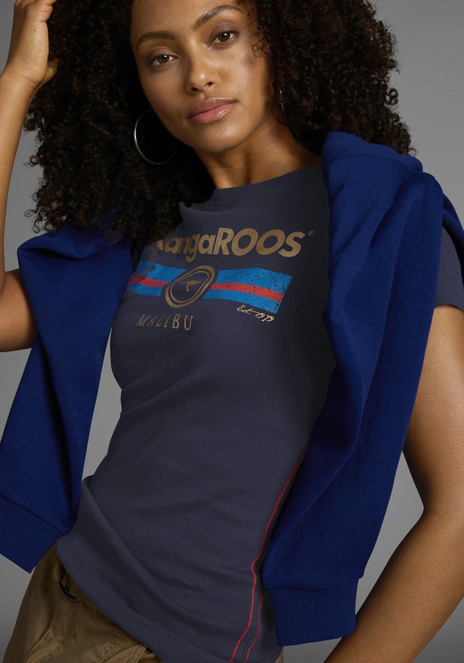 KangaROOS T-Shirt Kurzarm, unifarben und bedruckt, Rundhalsausschnitt – Bild 2 von 5