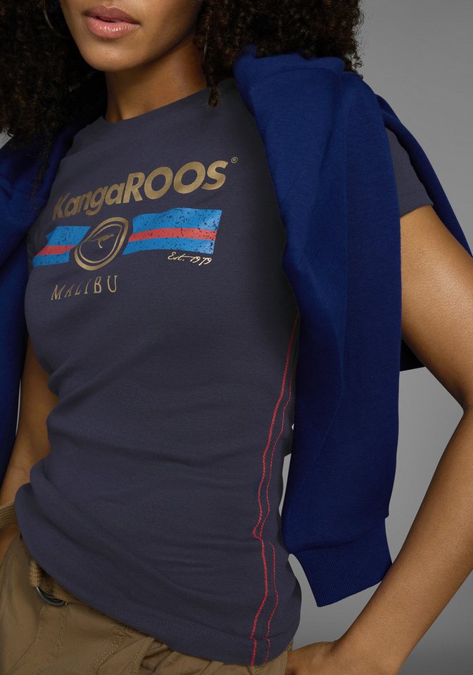 KangaROOS T-Shirt Kurzarm, unifarben und bedruckt, Rundhalsausschnitt – Bild 4 von 5
