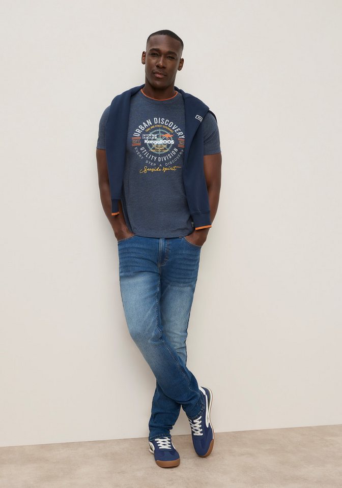 KangaROOS T-Shirt mit Rundhalsausschnitt, Kontrastpiping, Frontprint – Bild 4 von 5