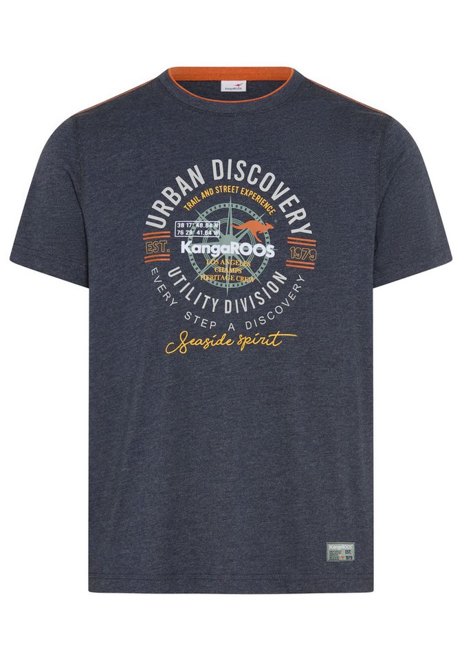 KangaROOS T-Shirt mit Rundhalsausschnitt, Kontrastpiping, Frontprint – Bild 5 von 5
