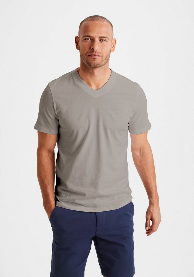 KangaROOS T-Shirt Regular Fit, (2er-Pack) Freizeitshirt mit Kurzarm, V-Ausschnitt aus reine Baumwolle – Bild 3 von 5