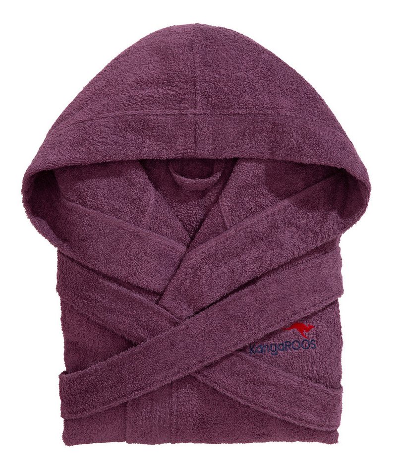 KangaROOS Unisex-Bademantel Cassidy, für Damen & Herren, Standardlänge & Überlänge, Langform, Walkfrottee, Kapuze, Gürtel, mit Taschen, Männer und Frauen, Baumw – Bild 4 von 5