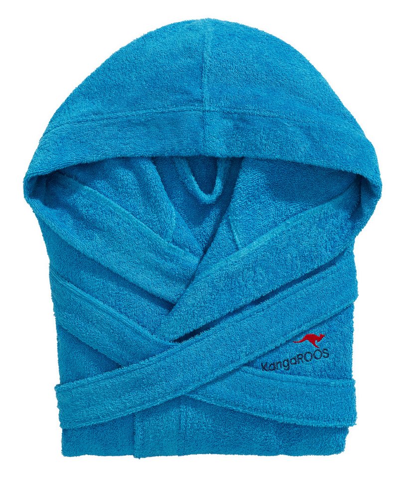 KangaROOS Unisex-Bademantel Cassidy, für Damen & Herren, Standardlänge & Überlänge, Langform, Walkfrottee, Kapuze, Gürtel, mit Taschen, Männer und Frauen, Baumw – Bild 4 von 5