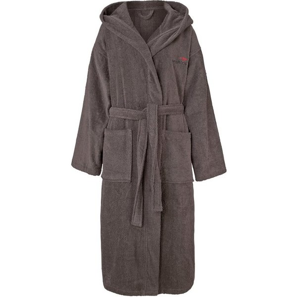 KangaROOS Unisex-Bademantel Cassidy, für Damen & Herren, Standardlänge & Überlänge, Langform, Walkfrottee, Kapuze, Gürtel, mit Taschen, Männer und Frauen, Baumw