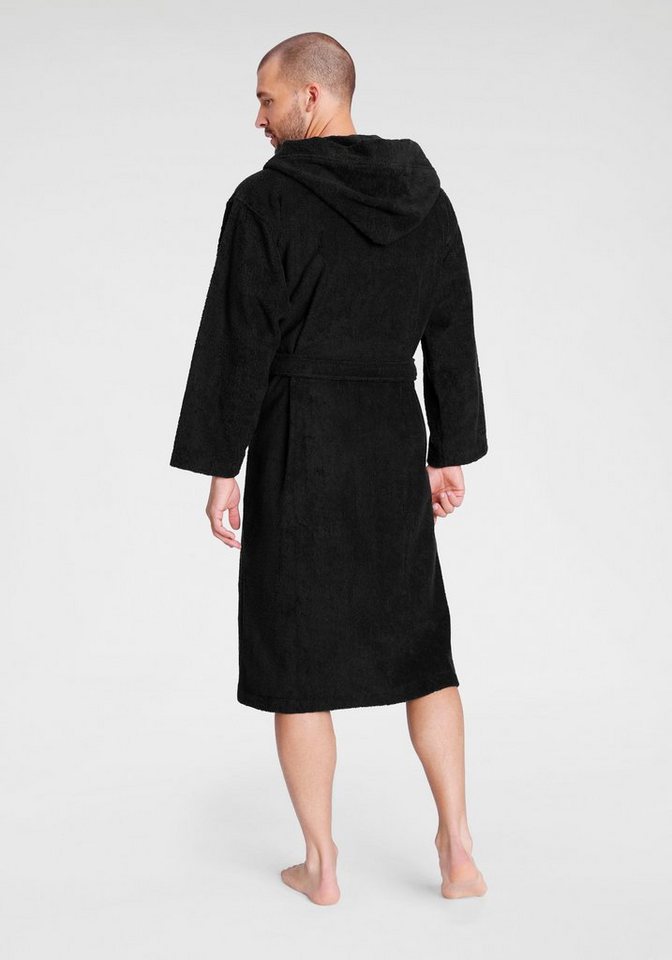 KangaROOS Unisex-Bademantel Cassidy, für Damen & Herren, Standardlänge & Überlänge, Langform, Walkfrottee, Kapuze, Gürtel, mit Taschen, Männer und Frauen, Baumw – Bild 3 von 5