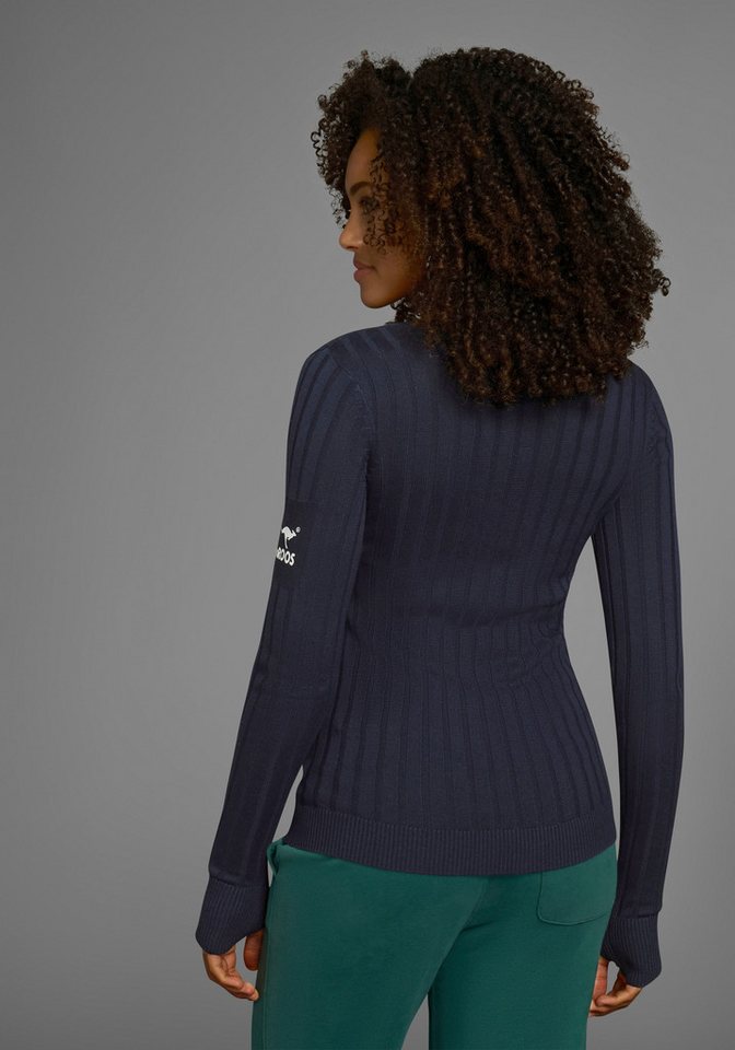 KangaROOS V-Ausschnitt-Pullover hüftlange Schnittform, mit Rippstrick, figurbetonte Passform – Bild 4 von 5