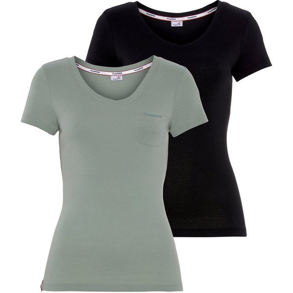 KangaROOS V-Shirt (Spar-Set, 2er-Pack) Kurzarm, figurbetonter Schnitt, aus Baumwolle, im 2er-Pack