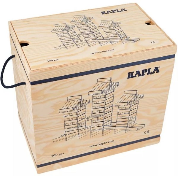 KAPLA® 500er Kiste Bausteine Holzbox, Pinienholz, Konstruktionsspiel Spielbausteine, (500 St)